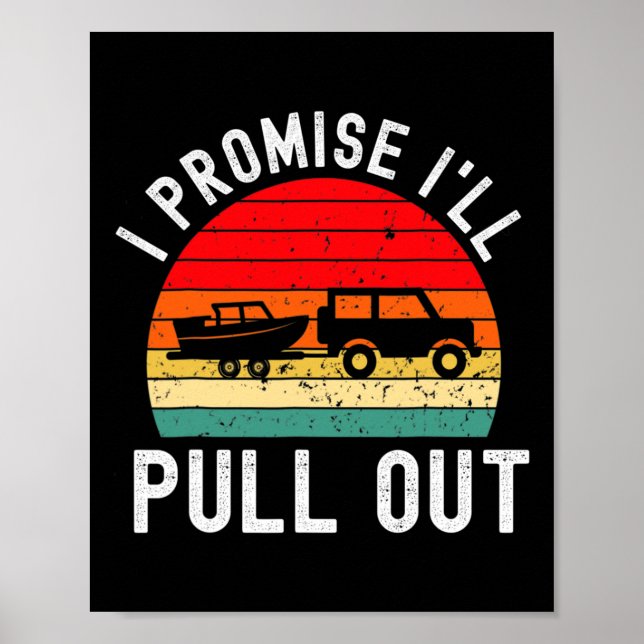 Retro Boating Manar Funny Boat Kapten Hate Pulling Poster (Framsidan)