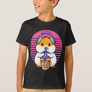 Retro Boba och KPop Kawaii Hamster K-Pop Merchand T Shirt