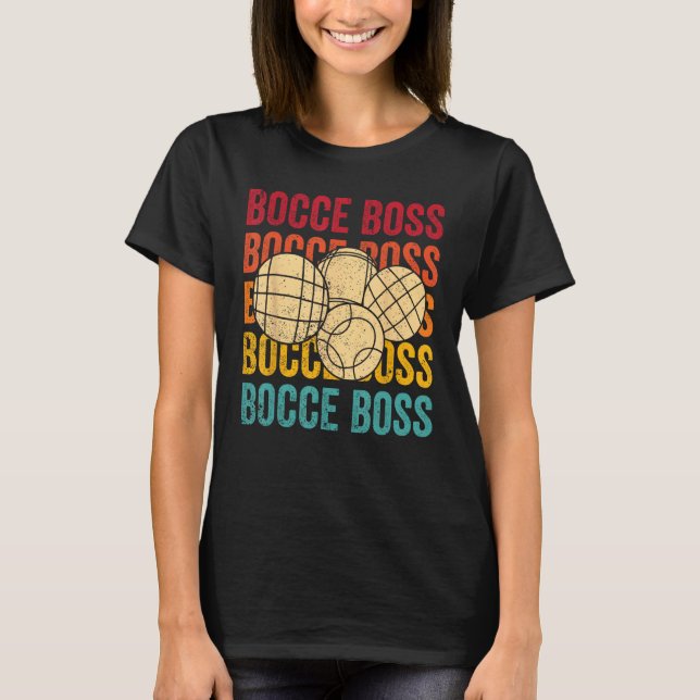 Retro Bocce Kulspel Bocce Boss T Shirt (Framsida)