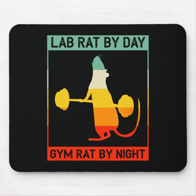 Retro Bodybuilding Lab Rat By Day Gym Rat By Night Musmatta (Framsidan)