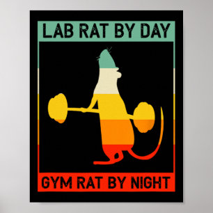 Retro Bodybuilding Labb Råtta På Dagarna Gym Råtta Poster