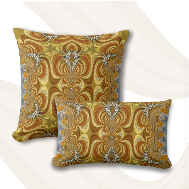Retro Bohemian Funky Guld Goddess Decor Cushion Kudde (Skapare uppladdad)