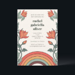Retro Bohemian Rainbow Blommigt Unik Bat mitzvah Inbjudningar<br><div class="desc">Retro Bohemian Rainbow Blommigt Unik Bat mitzvah inbjudan</div>