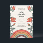 Retro Bohemian Rainbow Blommigt Unik Bat mitzvah Inbjudningar<br><div class="desc">Retro Bohemian Rainbow Blommigt Unik Bat mitzvah inbjudan</div>