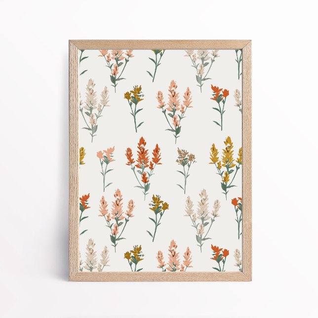 Retro Bohemian Wildflower Botanical Art Poster (Skapare uppladdad)