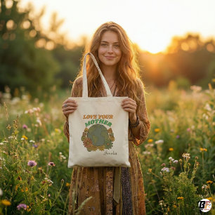 Retro Boho Älska din mor Jorden Dag Personlig Tygkasse
