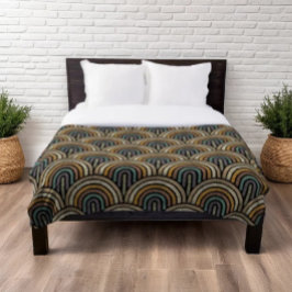 Retro Boho Arch Mönster Fleecefilt