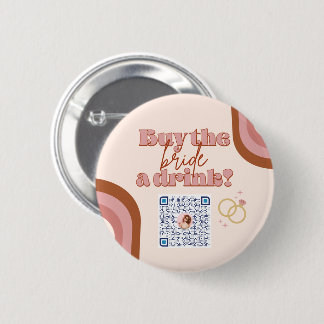 Retro Boho Bachelorette Party Venmo QR Code Pin Knapp
