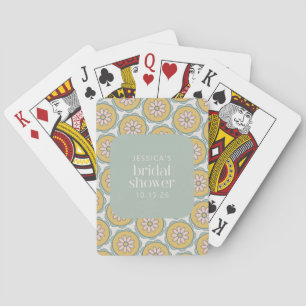 Retro Boho Blommig Pastell Anpassad Bröllopsdusch  Casinokort