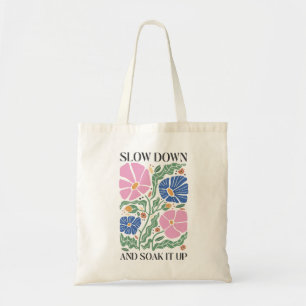Retro Boho-Blommigt Citatet saktar ner och stabili Tygkasse