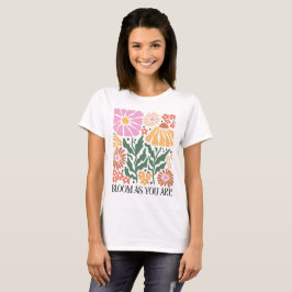 Retro Boho-Blommigt Citera-bloom som du är T Shirt