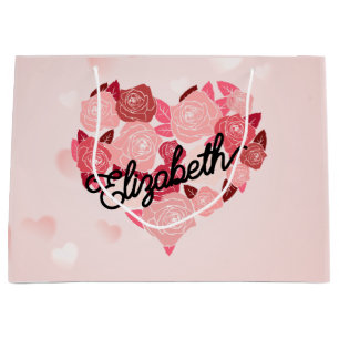 Retro Boho Blommigt I Heart Namn calligraphy text