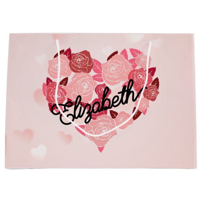 Retro Boho Blommigt I Heart Namn calligraphy text (Framsidan)
