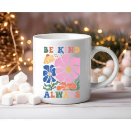 Retro Boho Blommigt Motivation Offert -be alltid o Kaffemugg