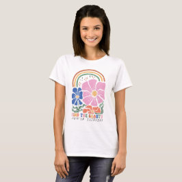 Retro Boho Blommigt Rainbow Quote T Shirt