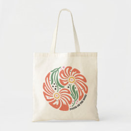 Retro Boho-Blommigten citerar med fokus på Bra Tygkasse