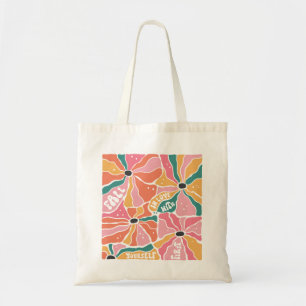 Retro Boho-Blommigten faller i kärlek Tygkasse