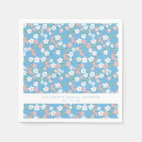 Retro Boho Blue Ditsy Blommigt Anpassningsbar Möhi