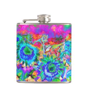Retro boho blue lila rosa blommor fickplunta