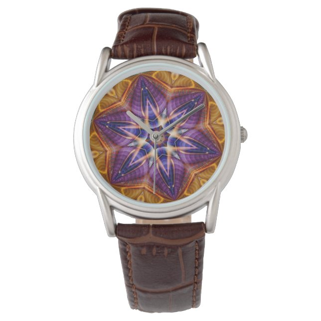 Retro Boho Bohemian Hippie Trippy Rosette Mandala Armbandsur (Framsida)