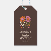 Retro Boho Brown Flower Twin Baby Shower Anpassnin