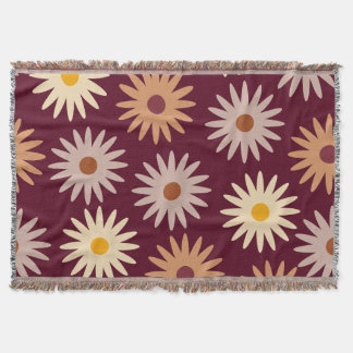 Retro Boho Burgunder Randig Kastmadrass Filt