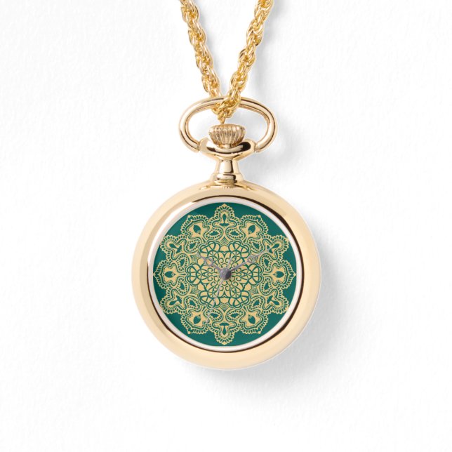 Retro Boho Chic Bohemian Hippie Rosette Mandala Armbandsur (Framsida)