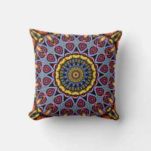 Retro Boho Chic Bohemian Hippie Rosette Mandala Kudde