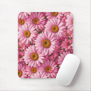 Retro boho chic rosa blommigt blommor mönster musmatta