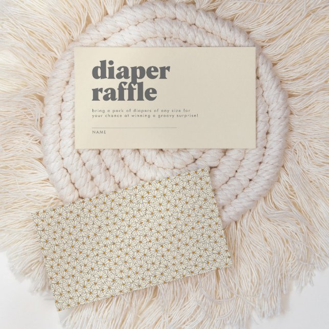 Retro Boho Daisy Baby Shower Diaper Raffle Game Tilläggskort (Skapare uppladdad)