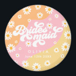Retro Boho Daisy Personlig Bridesmaid Gift Magnet<br><div class="desc">Retro Boho Daisy Personlig Bridesmaid Gift magnet</div>