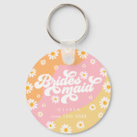 Retro Boho Daisy Personlig Bridesmaid Gift