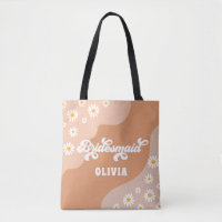 Retro Boho Daisy Personlig Bridesmaid Gift