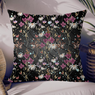 Retro Boho Elegant Wildblommor Kudde