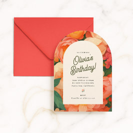 Retro Boho Flower Party Invite Inbjudningar