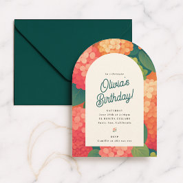 Retro Boho Flower Party Invite Inbjudningar