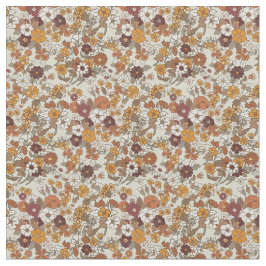 Retro Boho Flowers Mediterranean Mönster Tyg