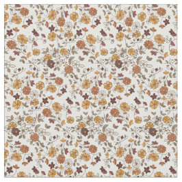 Retro Boho Flowers Mediterranean Mönster Tyg