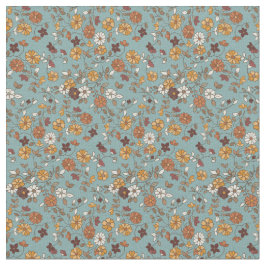 Retro Boho Flowers Mediterranean Mönster Tyg