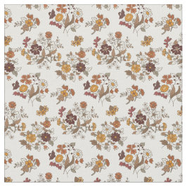 Retro Boho Flowers Mediterranean Mönster Tyg