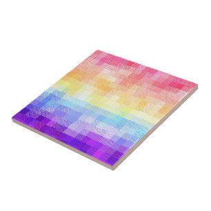 Retro Boho Funky Excentrisk Xenogender Karo Stolt Kakelplatta