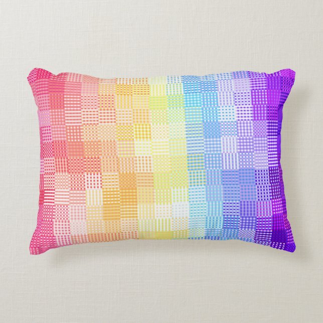 Retro Boho Funky Excentrisk Xenogender Karo Stolt Prydnadskudde (Framsidan)