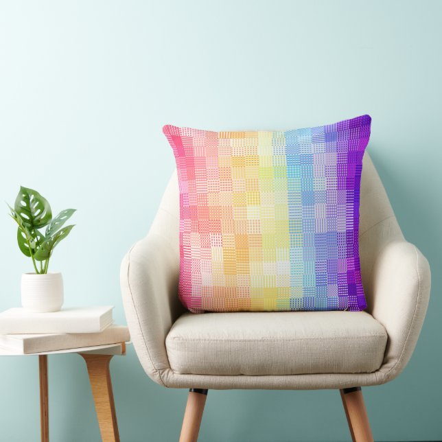 Retro Boho Funky Excentrisk Xenogender Rutig Stolt Kudde (Stol)