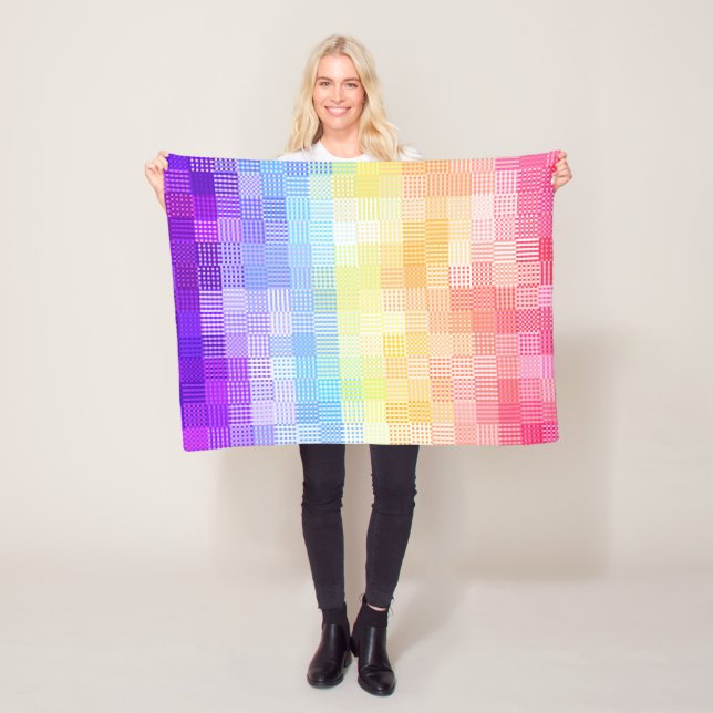 Retro Boho Funky Excentrisk Xenogenus Karo Stolt Fleecefilt (På plats)