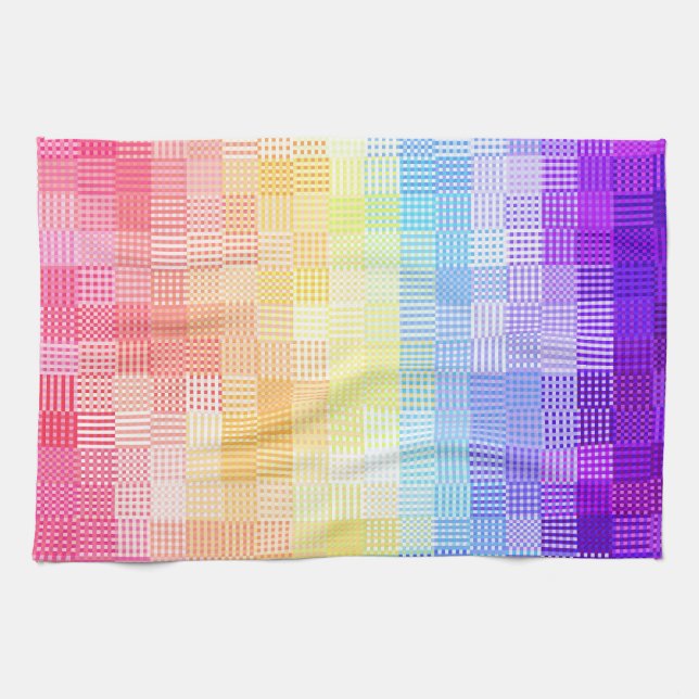 Retro Boho Funky Excentrisk Xenogenus Karo Stolt Kökshandduk (Horisontell)