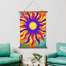 Retro Boho Gobeläng Solstrålning Hippie Vintage 