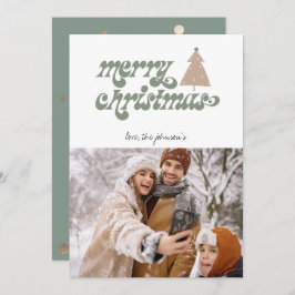 Retro Boho God jul Photo Helgdag Card Julkort