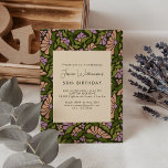 Retro Boho Grönt Botanical Groovy 50:e födelsedage Inbjudningar<br><div class="desc">Lägg till ett retro groovy-uttryck i födelsedagsfirandet med de här roligtarna ,  lavender och grönt blommigt-inbjudningar.</div>