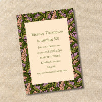 Retro Boho Grönt Cute Blommigt Enkel 50:e födelsed