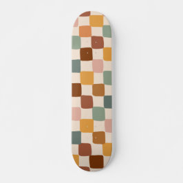 Retro Boho Groovy kontrollerade färgad bohemi 70-t Mini Skateboard Bräda 18,5 Cm